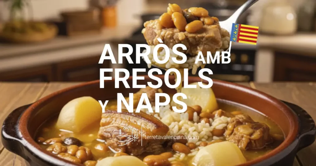 Receta auténtica arròs amb fesols i naps valenciano