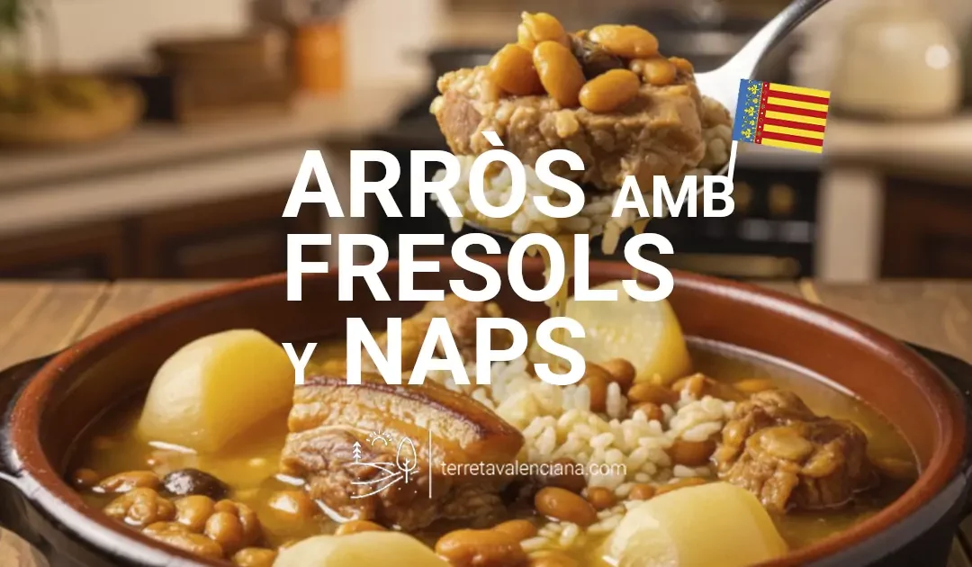 Receta auténtica arròs amb fesols i naps valenciano